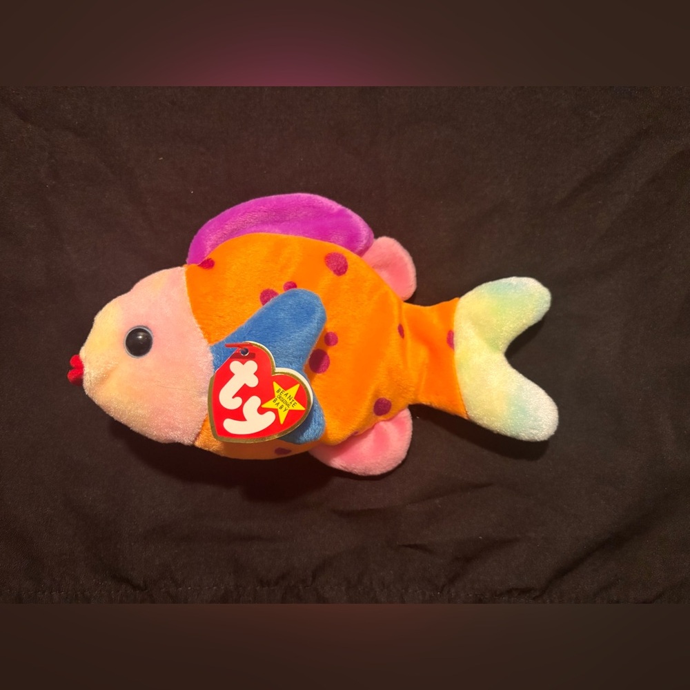 TY Beanie Baby Rainbow Plush Fish - Lips (1999)